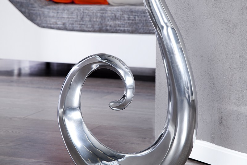Vase décoratif 106 cm en boucle teinté argenté