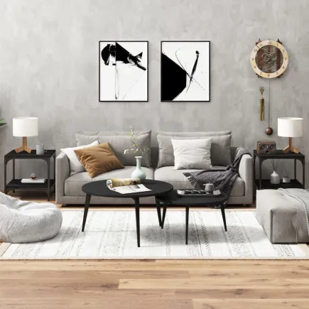 Tables d'appoint 2 pcs Noir 40x40x40 cm 