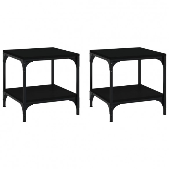 Tables d'appoint 2 pcs Noir 40x40x40 cm 