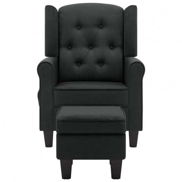 Fauteuil de massage avec repose-pied Gris foncé Tissu