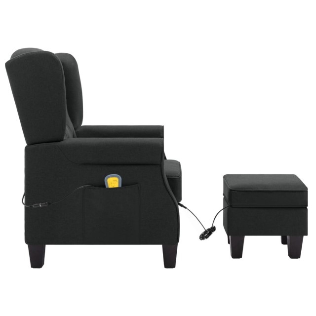 Fauteuil de massage avec repose-pied Gris foncé Tissu