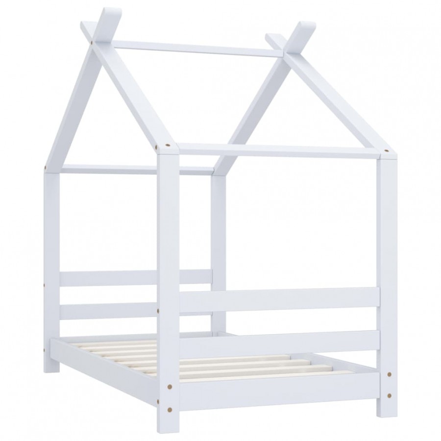 Lit d'enfant Blanc Bois de pin massif 70x140 cm
