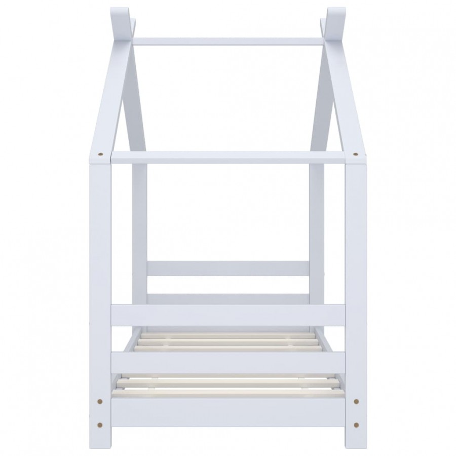 Lit d'enfant Blanc Bois de pin massif 70x140 cm
