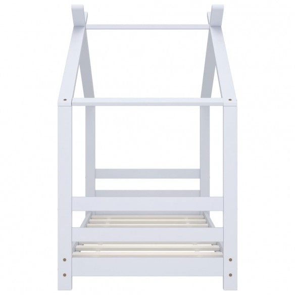 Lit d'enfant Blanc Bois de pin massif 70x140 cm