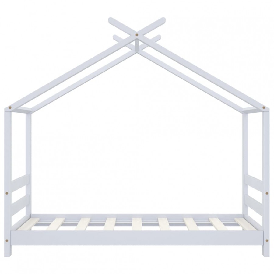 Lit d'enfant Blanc Bois de pin massif 70x140 cm