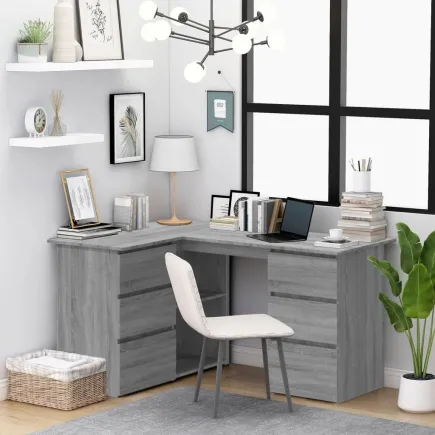 Bureau d'angle Sonoma gris 145x100x76 cm 