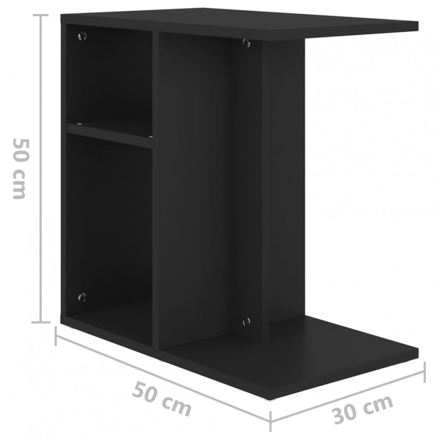 Table d'appoint Noir 50x30x50 cm Aggloméré