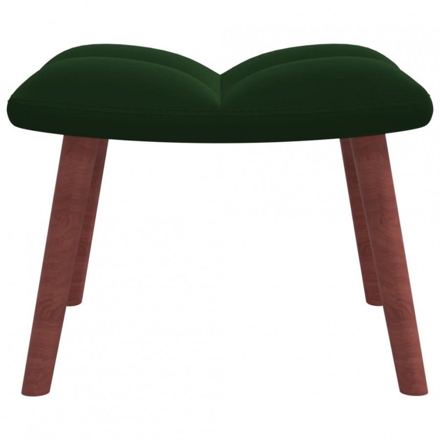 Chaise à bascule avec repose-pied Vert foncé Velours
