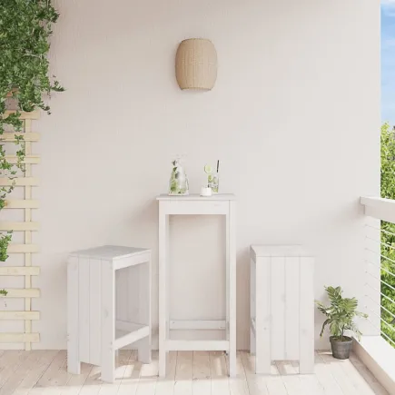 Tabourets de bar 2 pcs blanc 40x36x75 cm bois massif de pin