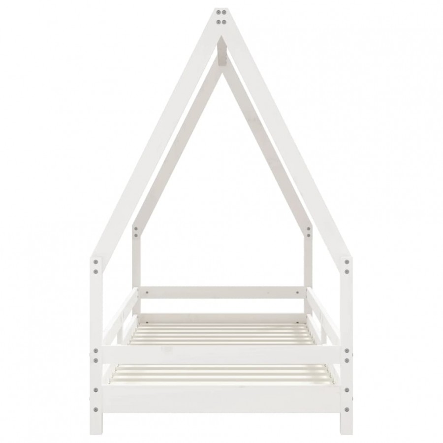 Lit pour enfants blanc 90x200 cm bois de pin massif
