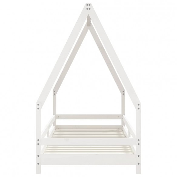 Lit pour enfants blanc 90x200 cm bois de pin massif