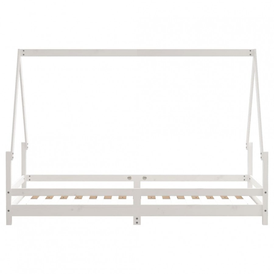 Lit pour enfants blanc 90x200 cm bois de pin massif