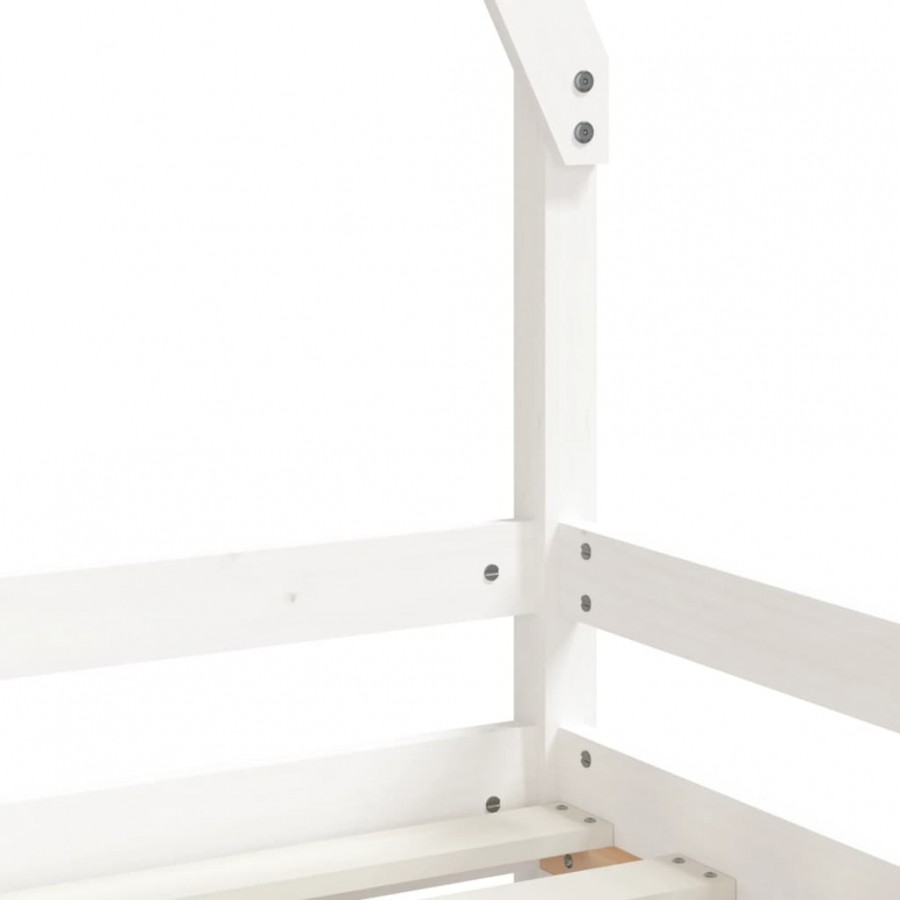 Lit pour enfants blanc 90x200 cm bois de pin massif