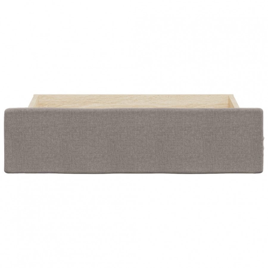 Tiroirs de lit 2 pcs taupe bois d'ingénierie et tissu