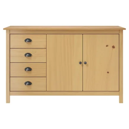 Buffet Hill Marron miel 130x40x80 cm Bois de pin solide 2