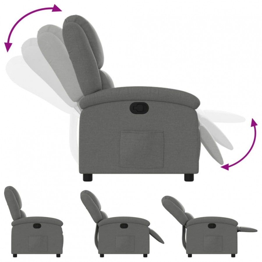Fauteuil inclinable Gris foncé Tissu