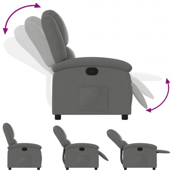 Fauteuil inclinable Gris foncé Tissu