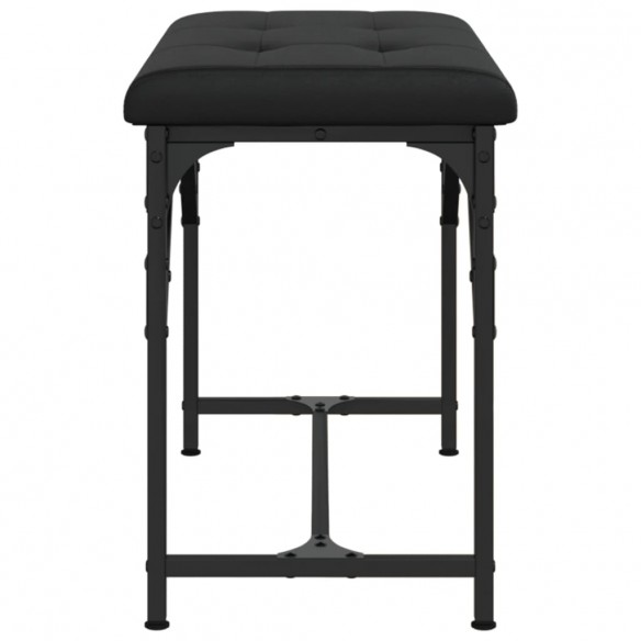 Banc à manger noir 62x32x45 cm acier et similicuir