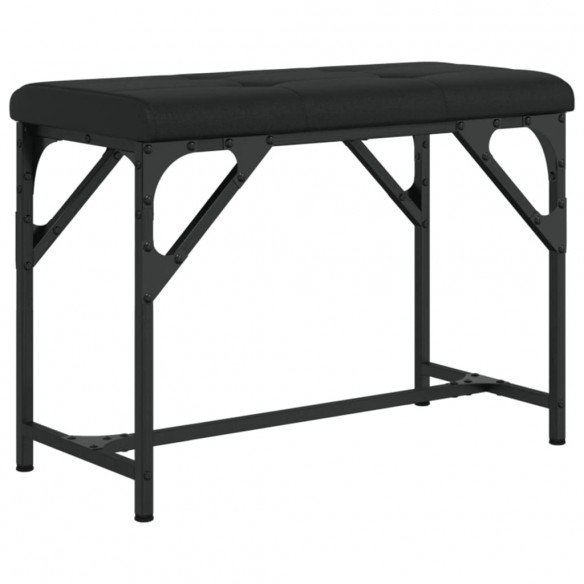 Banc à manger noir 62x32x45 cm acier et similicuir