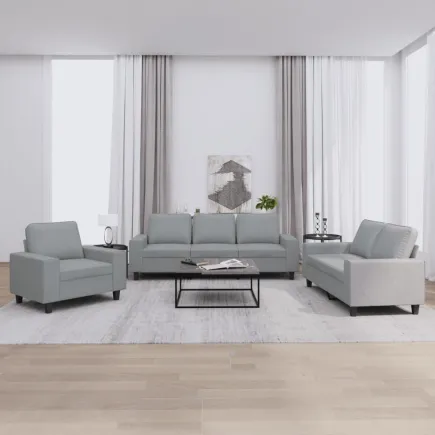 Ensemble de canapés 3 pcs gris clair tissu