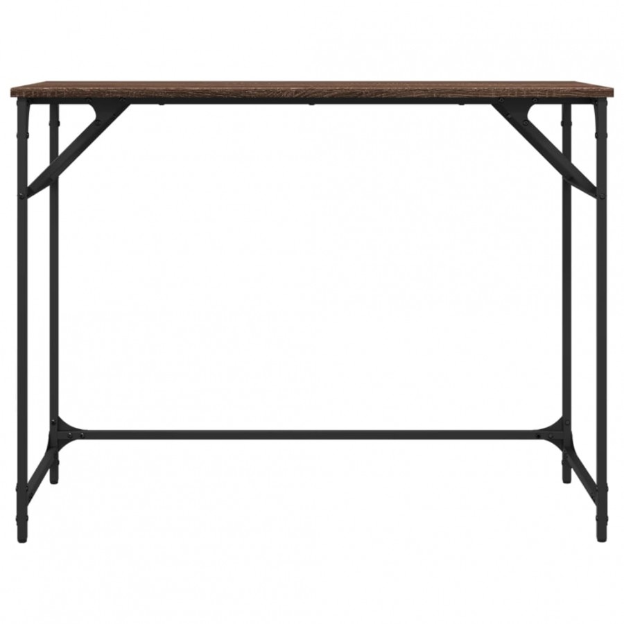 Bureau chêne marron bois d'ingénierie et acier enduit de poudre