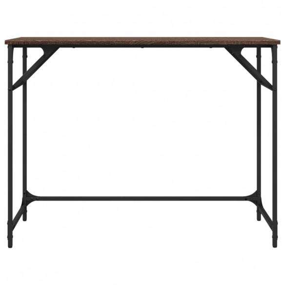 Bureau chêne marron bois d'ingénierie et acier enduit de poudre