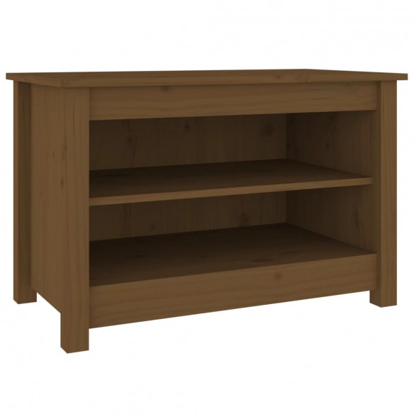 Banc à chaussures Marron miel 70x38x45,5 cm Pin massif