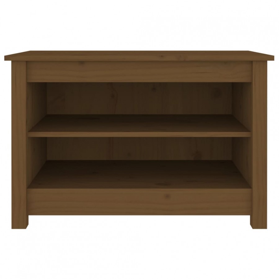 Banc à chaussures Marron miel 70x38x45,5 cm Pin massif