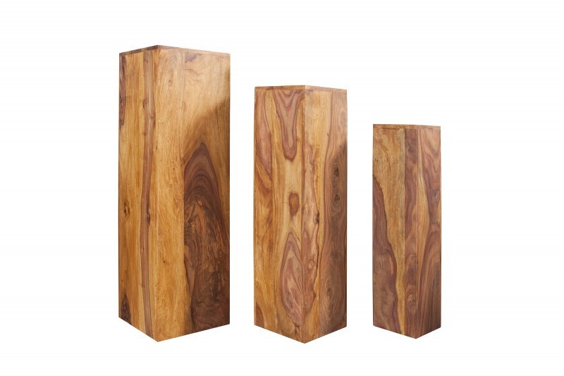 Colonnes décoratives de couleur naturelle en bois massif de sheesham