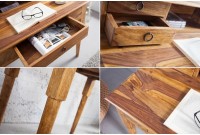 Bureau de 90 cm moderne avec rangement en bois massif