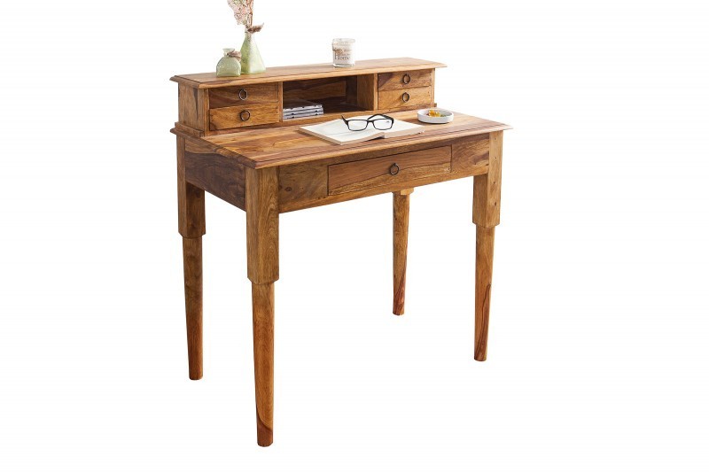 Bureau de 90 cm moderne avec rangement en bois massif