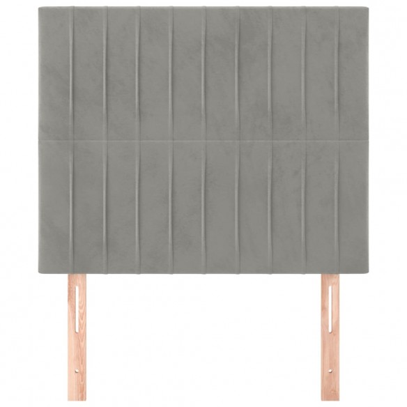 Têtes de lit 2 pcs Gris clair 80x5x78/88 cm Velours