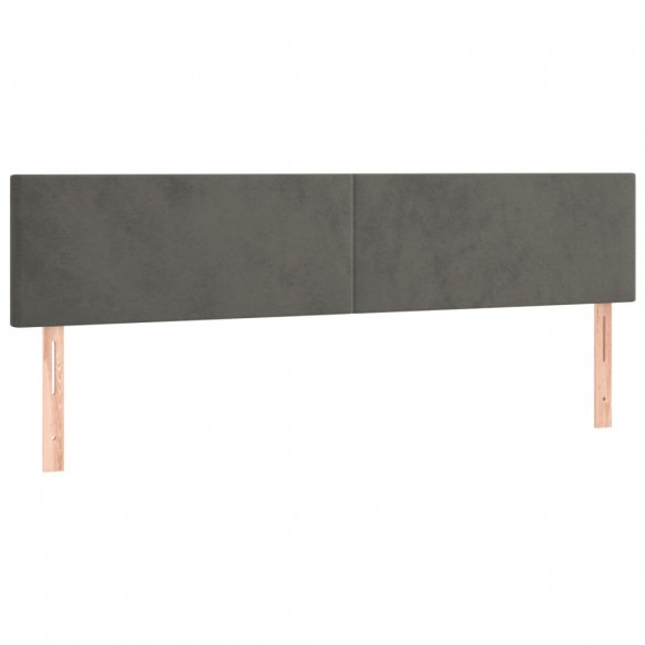 Têtes de lit 2 pcs Gris foncé 100x5x78/88 cm Velours