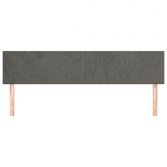 Têtes de lit 2 pcs Gris foncé 100x5x78/88 cm Velours