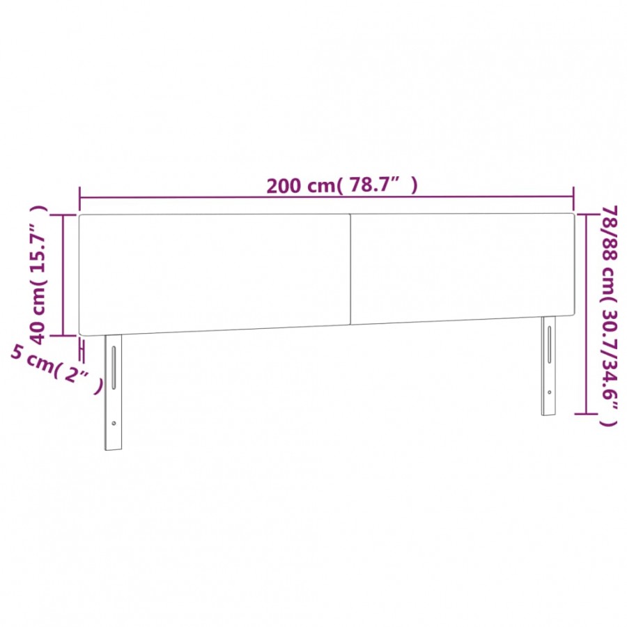 Têtes de lit 2 pcs Gris foncé 100x5x78/88 cm Velours