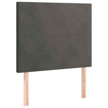 Têtes de lit 2 pcs Gris foncé 100x5x78/88 cm Velours 2