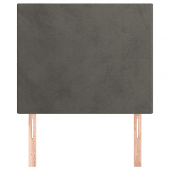 Têtes de lit 2 pcs Gris foncé 100x5x78/88 cm Velours