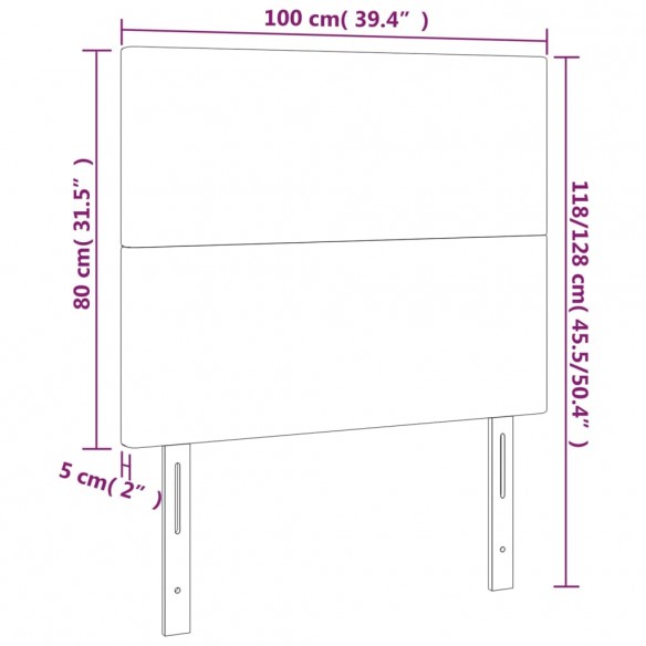 Têtes de lit 2 pcs Gris foncé 100x5x78/88 cm Velours