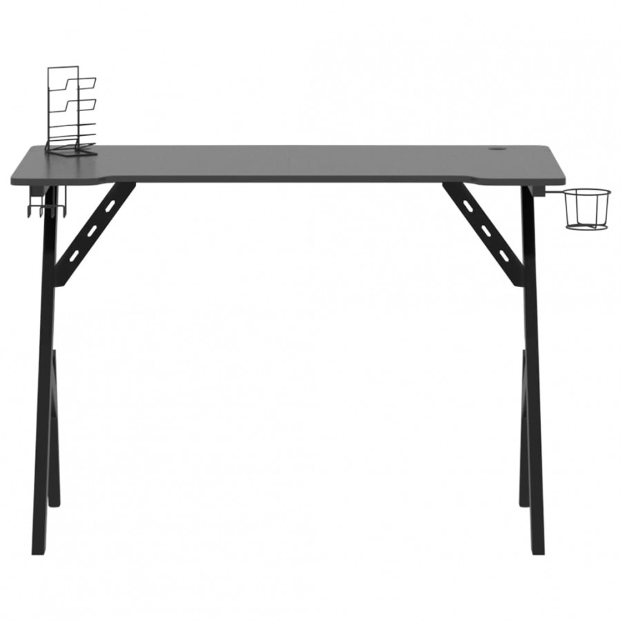 Bureau de jeu avec pieds en forme de Y Noir 110x60x75 cm