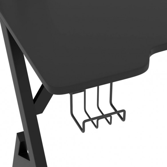 Bureau de jeu avec pieds en forme de Y Noir 110x60x75 cm
