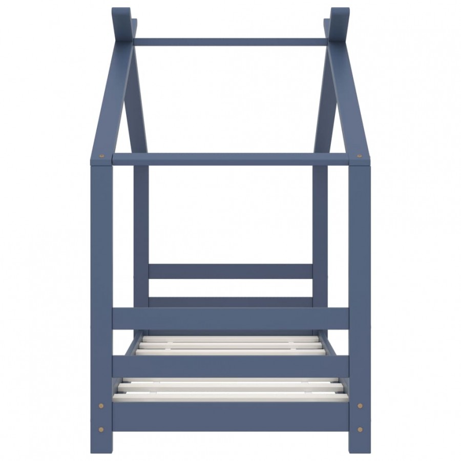 Lit d'enfant Gris Bois de pin massif 70x140 cm