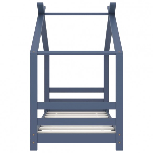 Lit d'enfant Gris Bois de pin massif 70x140 cm