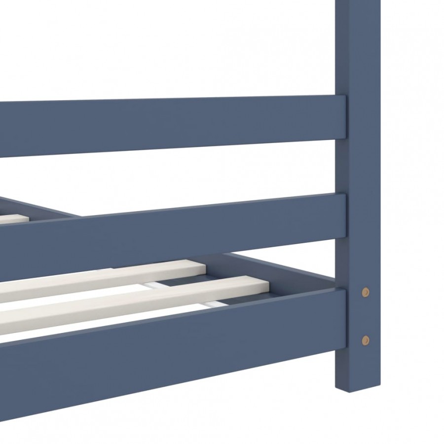 Lit d'enfant Gris Bois de pin massif 70x140 cm