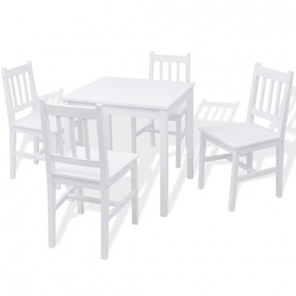 Ensemble de salle à manger 5 pièces Pinède Blanc