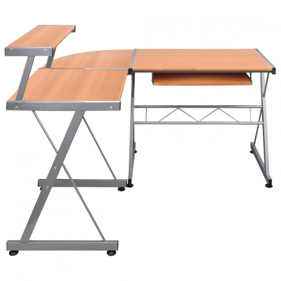 Bureau d'ordinateur d'angle Marron 132x112x99cm Bois ingénierie