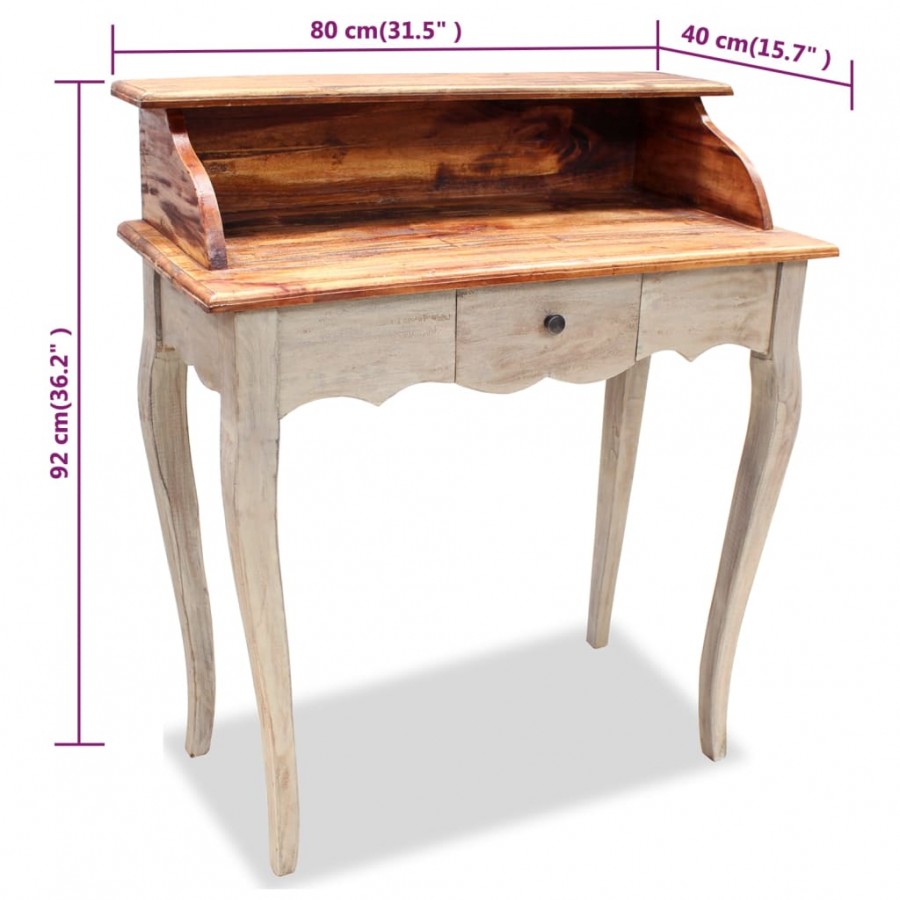 Bureau Bois de récupération massif 80 x 40 x 92 cm