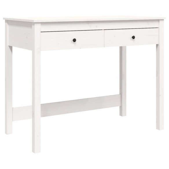 Bureau avec tiroirs Blanc 100x50x78 cm Bois massif de pin