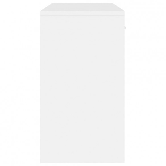 Bureau avec tiroir et armoire Blanc brillant 100x40x73 cm