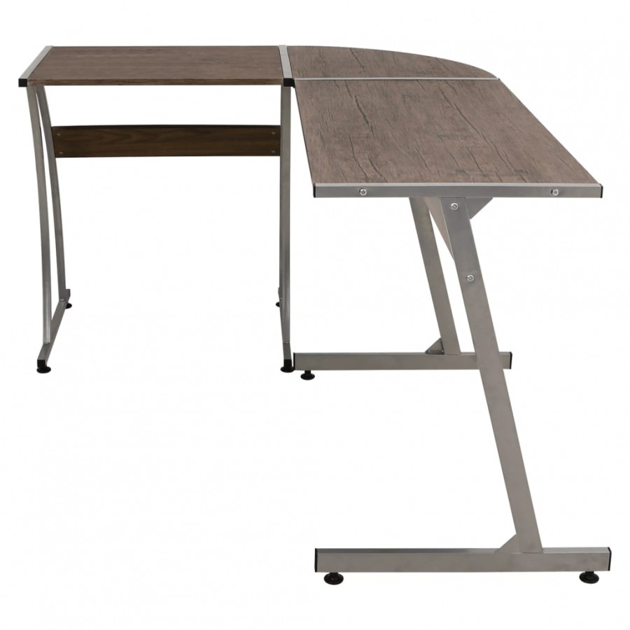 Bureau d'angle marron bois d'ingénierie