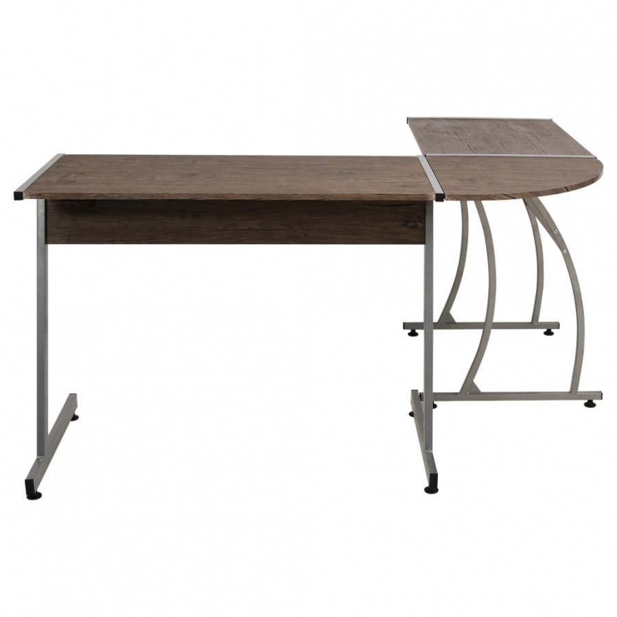 Bureau d'angle marron bois d'ingénierie